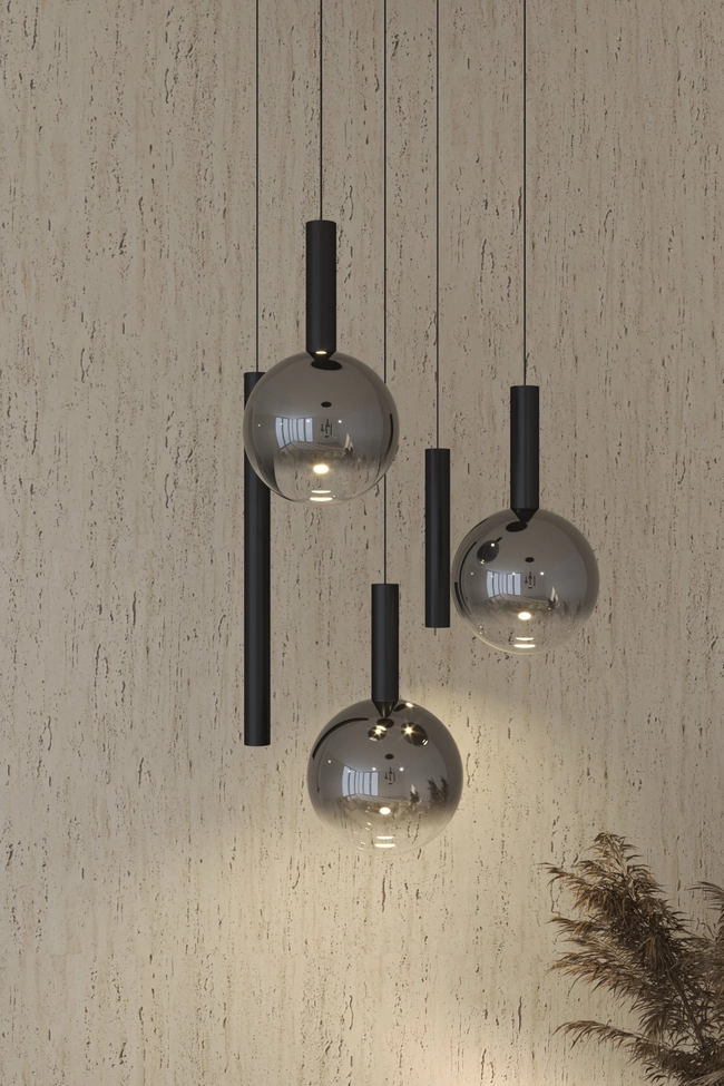 Pendant (chandelier) Zorra Lighting Aura Cluster 5, 6 Wx5, IP20, black