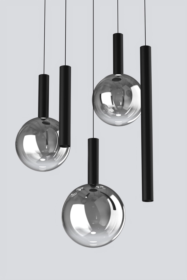 Pendant (chandelier) Zorra Lighting Aura Cluster 5, 6 Wx5, IP20, black