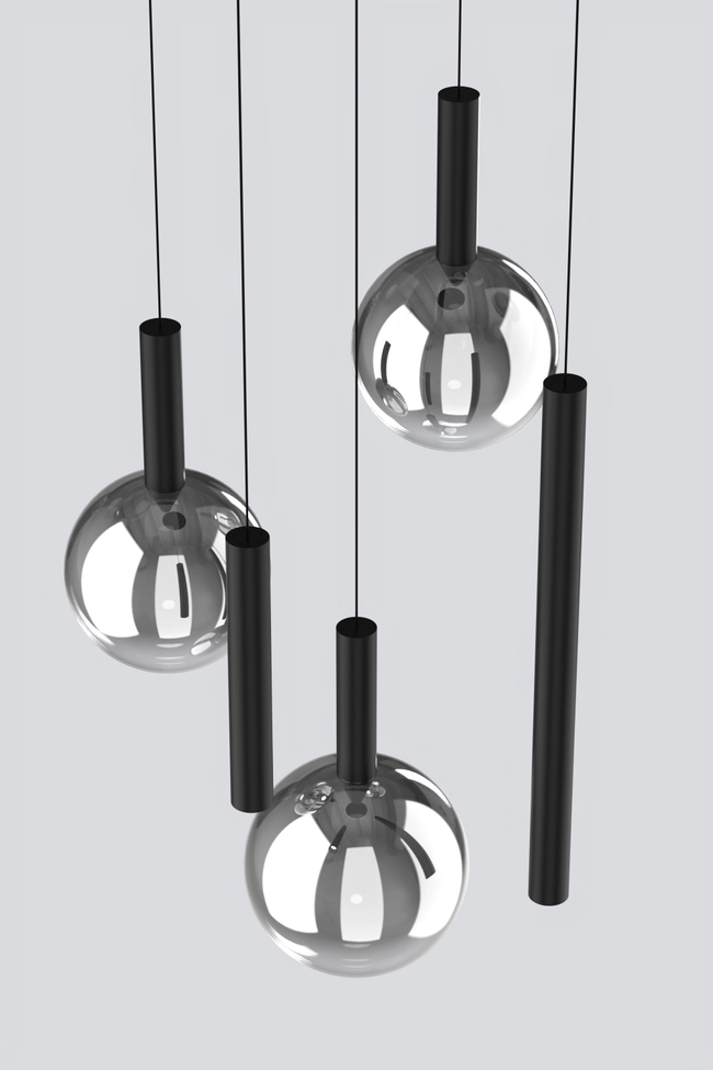 Pendant (chandelier) Zorra Lighting Aura Cluster 5, 6 Wx5, IP20, black