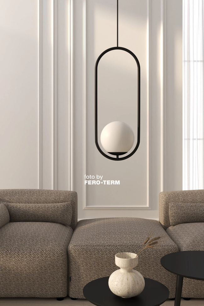 Pendant lamp Zorra Lighting Lucenta I oval, IP20, black