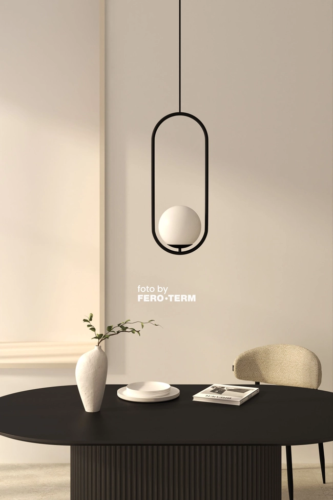 Pendant lamp Zorra Lighting Lucenta I oval, IP20, black