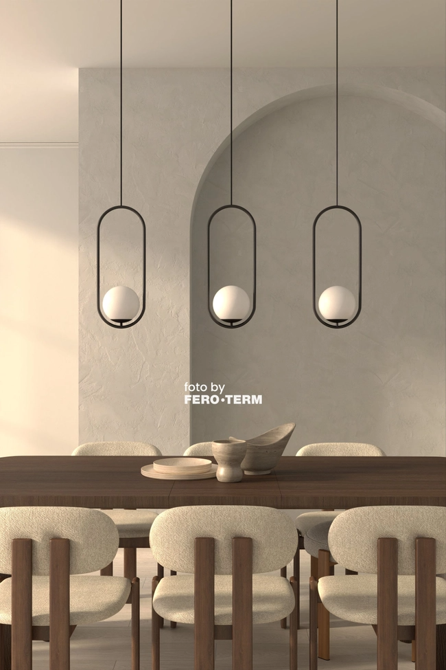 Pendant lamp Zorra Lighting Lucenta I oval, IP20, black