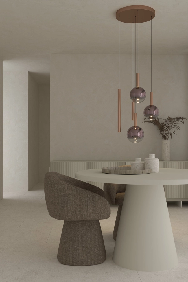 Pendant lamp Zorra Lighting Aura Cluster 5, 6 Wx5, IP20, copper