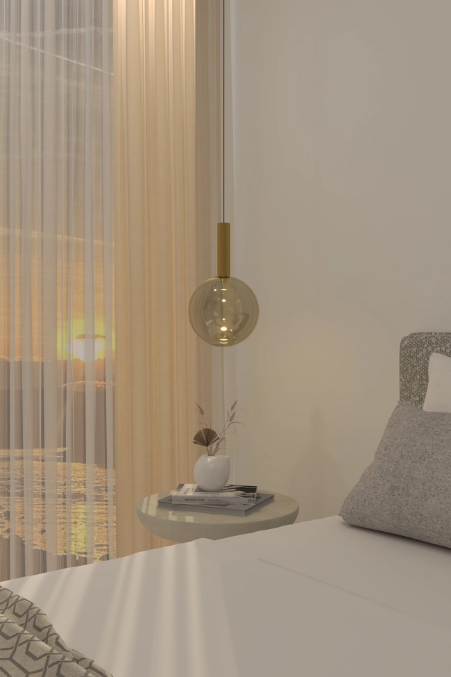 Pendant lamp Zorra Lighting Aura, 8 W, IP20, gold