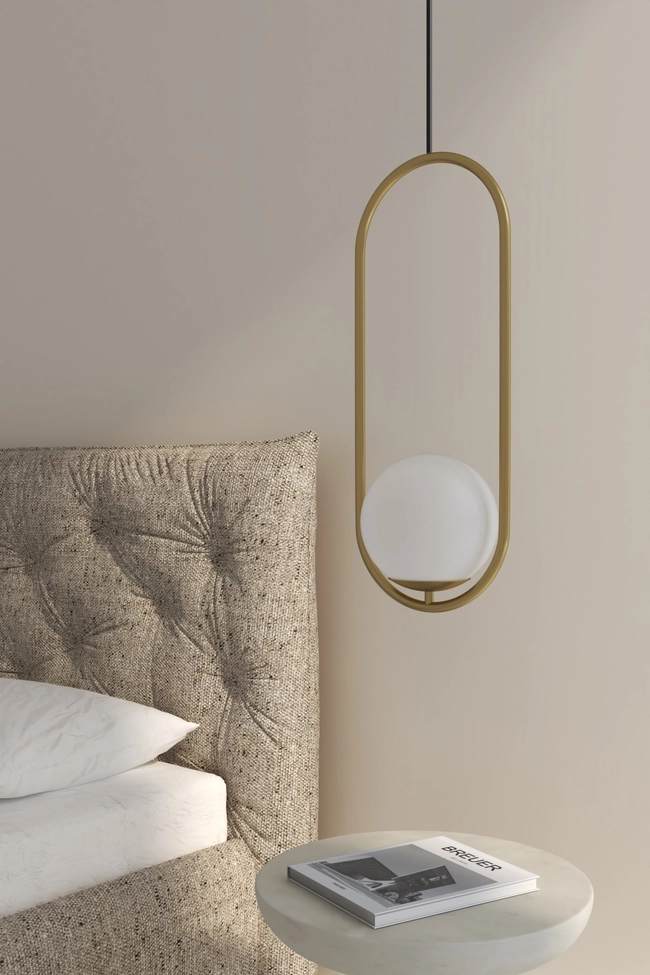 Pendant lamp Zorra Lighting Lucenta I oval, IP20, gold