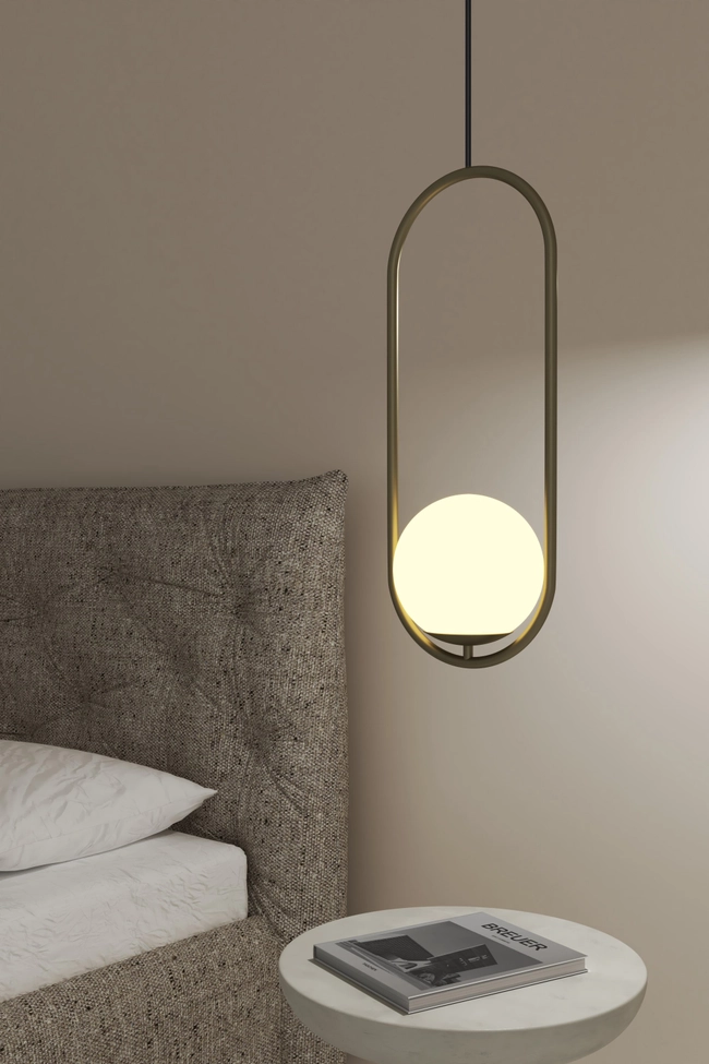 Pendant lamp Zorra Lighting Lucenta I oval, IP20, gold