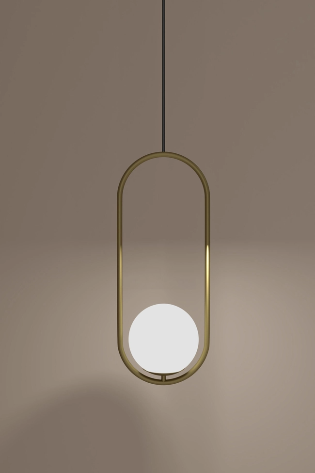 Pendant lamp Zorra Lighting Lucenta I oval, IP20, gold