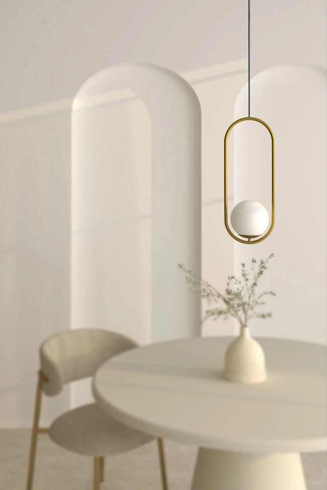 Pendant lamp Zorra Lighting Lucenta I oval, IP20, gold
