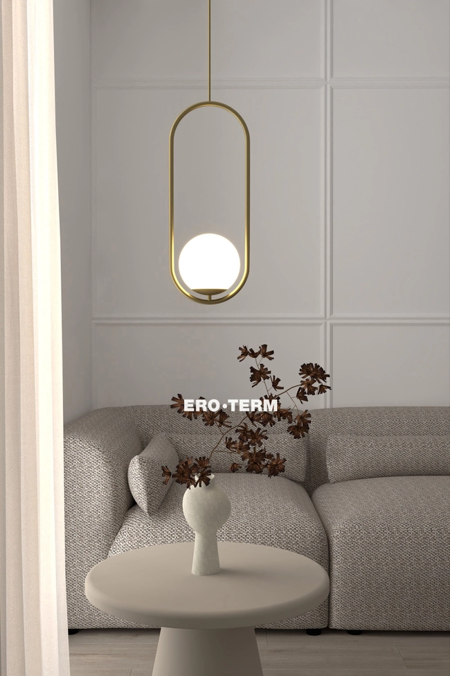 Pendant lamp Zorra Lighting Lucenta I oval, IP20, gold