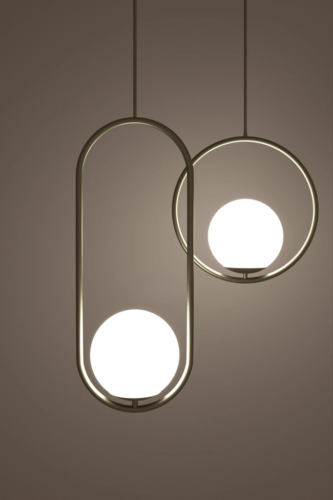 Pendant lamp Zorra Lighting Lucenta I oval, IP20, gold