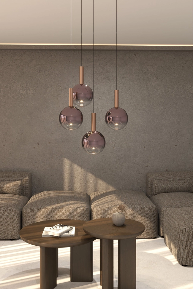 Zorra Lighting Aura pendant lamp, 8 W, IP20, copper